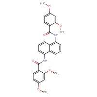 Chemical structure of N-[5-(2,4-dimethoxybenzamido)naphthalen-1-yl]-2,4-dimethoxybenzamide - CSSB20538607534