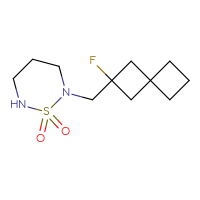 Chemical structure of 2-({2-fluorospiro[3.3]heptan-2-yl}methyl)-1λ⁶,2,6-thiadiazinane-1,1-dione - CSMB02160684622