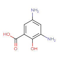 Chemical structure of 3,5-diamino-2-hydroxybenzoic acid - CSSB00000093294