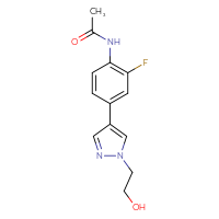 Chemical structure of N-{2-fluoro-4-[1-(2-hydroxyethyl)-1H-pyrazol-4-yl]phenyl}acetamide - CSSB06587702377