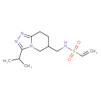 Chemical structure of N-{[3-(propan-2-yl)-5H,6H,7H,8H-[1,2,4]triazolo[4,3-a]pyridin-6-yl]methyl}ethene-1-sulfonamide - CSSB21332039864