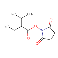 Chemical structure of 2,5-dioxopyrrolidin-1-yl 2-ethyl-3-methylbutanoate - CSSB00123875139