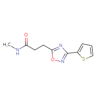 Chemical structure of N-methyl-3-[3-(thiophen-2-yl)-1,2,4-oxadiazol-5-yl]propanamide - CSSB00046155576