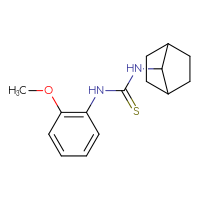 Chemical structure of 3-{bicyclo[2.2.1]heptan-7-yl}-1-(2-methoxyphenyl)thiourea - CSSB21432533793