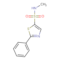 Chemical structure of N-methyl-2-phenyl-1,3-thiazole-5-sulfonamide - CSSB01994662808
