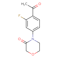 Chemical structure of 4-(4-acetyl-3-fluorophenyl)morpholin-3-one - CSSB00020651330