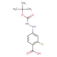 Chemical structure of 4-({[(tert-butoxy)carbonyl]amino}amino)-2-fluorobenzoic acid - CSSB21331812415