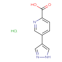 Chemical structure of 5-(1H-pyrazol-4-yl)pyridine-2-carboxylic acid hydrochloride - CSSB00160572871