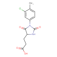 Chemical structure of 3-[1-(3-chloro-4-methylphenyl)-2,5-dioxoimidazolidin-4-yl]propanoic acid - CSSB00000753319