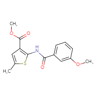 Chemical structure of methyl 2-(3-methoxybenzamido)-5-methylthiophene-3-carboxylate - CSSB00046194883