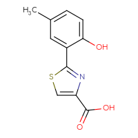 Chemical structure of 2-(2-hydroxy-5-methylphenyl)-1,3-thiazole-4-carboxylic acid - CSSB00021539713