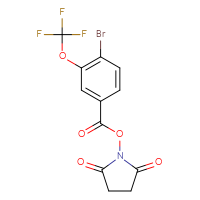 Chemical structure of 2,5-dioxopyrrolidin-1-yl 4-bromo-3-(trifluoromethoxy)benzoate - CSSB20270855972