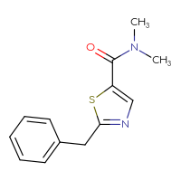 Chemical structure of 2-benzyl-N,N-dimethyl-1,3-thiazole-5-carboxamide - CSSB01997576914