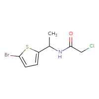 Chemical structure of N-[1-(5-bromothiophen-2-yl)ethyl]-2-chloroacetamide - CSSB00015402848