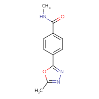 Chemical structure of N-methyl-4-(5-methyl-1,3,4-oxadiazol-2-yl)benzamide - CSSB01992696556