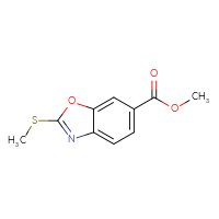 Chemical structure of methyl 2-(methylsulfanyl)-1,3-benzoxazole-6-carboxylate - CSSB00009829631