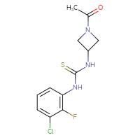 Chemical structure of 3-(1-acetylazetidin-3-yl)-1-(3-chloro-2-fluorophenyl)thiourea - CSSB21432518901