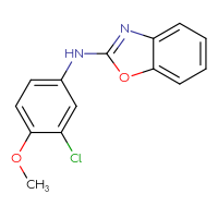 Chemical structure of N-(3-chloro-4-methoxyphenyl)-1,3-benzoxazol-2-amine - CSSB00020652180