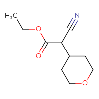 Chemical structure of ethyl 2-cyano-2-(oxan-4-yl)acetate - CSSB00012970605