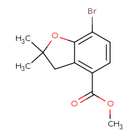Chemical structure of methyl 7-bromo-2,2-dimethyl-2,3-dihydro-1-benzofuran-4-carboxylate - CSSB20621793203