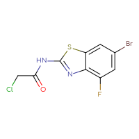 Chemical structure of N-(6-bromo-4-fluoro-1,3-benzothiazol-2-yl)-2-chloroacetamide - CSSB00010207662