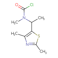 Chemical structure of N-[1-(2,4-dimethyl-1,3-thiazol-5-yl)ethyl]-N-methylcarbamoyl chloride - CSSB06256212860
