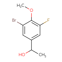 Chemical structure of 1-(3-bromo-5-fluoro-4-methoxyphenyl)ethan-1-ol - CSSB00020757923