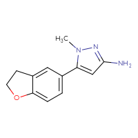 Chemical structure of 5-(2,3-dihydro-1-benzofuran-5-yl)-1-methyl-1H-pyrazol-3-amine - CSSB00010925288