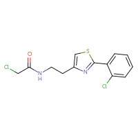 Chemical structure of 2-chloro-N-{2-[2-(2-chlorophenyl)-1,3-thiazol-4-yl]ethyl}acetamide - CSSB02378025250