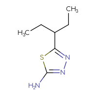 Chemical structure of 5-(pentan-3-yl)-1,3,4-thiadiazol-2-amine - CSSB00000183759