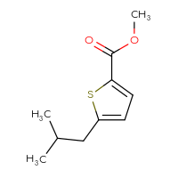 Chemical structure of methyl 5-(2-methylpropyl)thiophene-2-carboxylate - CSSB00055135441