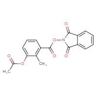 Chemical structure of 1,3-dioxo-2,3-dihydro-1H-isoindol-2-yl 3-(acetyloxy)-2-methylbenzoate - CSSB17484212383