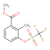Chemical structure of methyl 2-methyl-3-(trifluoromethanesulfonyloxy)benzoate - CSSB21163937840