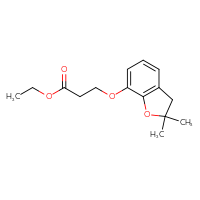 Chemical structure of ethyl 3-[(2,2-dimethyl-2,3-dihydro-1-benzofuran-7-yl)oxy]propanoate - CSSB00000431412
