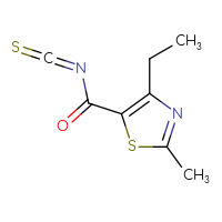 Chemical structure of 4-ethyl-2-methyl-1,3-thiazole-5-carbonyl isothiocyanate - CSSB06738094266