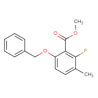 Chemical structure of methyl 6-(benzyloxy)-2-fluoro-3-methylbenzoate - CSSB02516689843