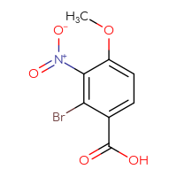Chemical structure of 2-bromo-4-methoxy-3-nitrobenzoic acid - CSSB00135240513