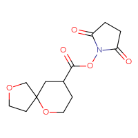 Chemical structure of 2,5-dioxopyrrolidin-1-yl 2,6-dioxaspiro[4.5]decane-9-carboxylate - CSSB20269748759