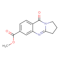 Chemical structure of methyl 9-oxo-1H,2H,3H,9H-pyrrolo[2,1-b]quinazoline-6-carboxylate - CSSB00103755999