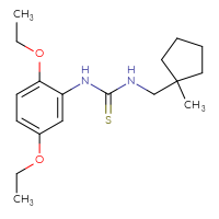 Chemical structure of 1-(2,5-diethoxyphenyl)-3-[(1-methylcyclopentyl)methyl]thiourea - CSSB00215550761