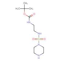 Chemical structure of tert-butyl N-{2-[(piperazine-1-sulfonyl)amino]ethyl}carbamate - CSSB21432535858