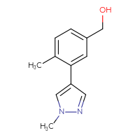 Chemical structure of [4-methyl-3-(1-methyl-1H-pyrazol-4-yl)phenyl]methanol - CSSB06261497032