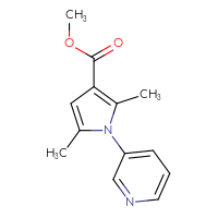 Chemical structure of methyl 2,5-dimethyl-1-(pyridin-3-yl)-1H-pyrrole-3-carboxylate - CSSB00945024197