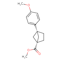 Chemical structure of methyl (1r,4r)-4-(4-methoxyphenyl)bicyclo[2.1.1]hexane-1-carboxylate - CSSB20621630972
