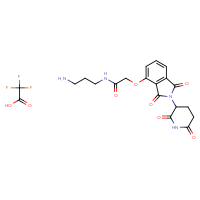 Chemical structure of N-(3-aminopropyl)-2-{[2-(2,6-dioxopiperidin-3-yl)-1,3-dioxo-2,3-dihydro-1H-isoindol-4-yl]oxy}acetamide; trifluoroacetic acid - CSSB00161188928