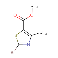 Chemical structure of methyl 2-bromo-4-methyl-1,3-thiazole-5-carboxylate - CSSB00010220626