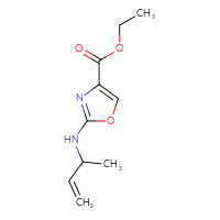 Chemical structure of ethyl 2-[(but-3-en-2-yl)amino]-1,3-oxazole-4-carboxylate - CSSB00013469694