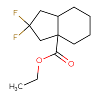Chemical structure of ethyl 2,2-difluoro-octahydro-1H-indene-3a-carboxylate - CSSB00039132177