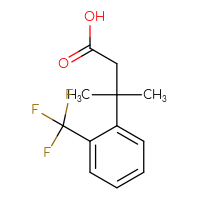 Chemical structure of 3-methyl-3-[2-(trifluoromethyl)phenyl]butanoic acid - CSSB00006300060