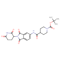 Chemical structure of tert-butyl 4-{[2-(2,6-dioxopiperidin-3-yl)-1,3-dioxo-2,3-dihydro-1H-isoindol-5-yl]carbamoyl}piperidine-1-carboxylate - CSSB06492152076